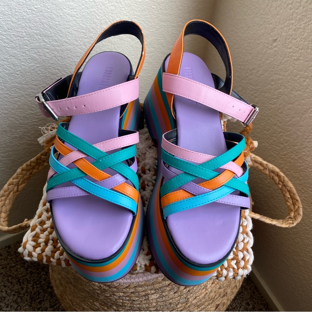 Current Mood Dolls Kill Platform Chunky Wedge San… - image 3